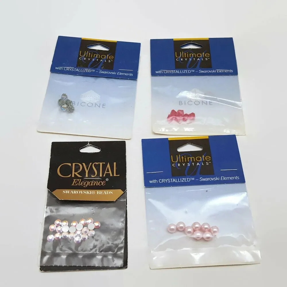 4 Package Lot Of Crystallized Swarovski Elements Beads